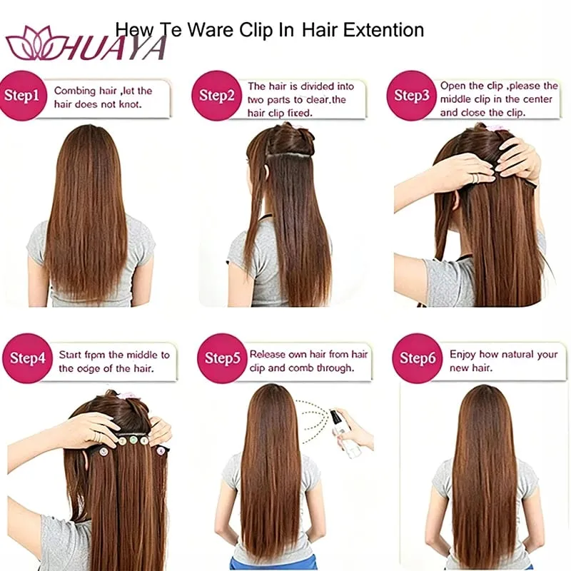 4‑Pcs Clip‑in Synthetic Hair Extensions Long Wavy Curly Heat‑Resistant Hair Pieces for Daily and Party Wear — image 4