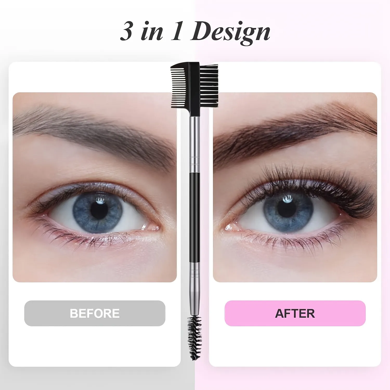 Portable 8-in-1 Eyelash Curler Set with Comb Separator Brushes & Pads. Professional Makeup Tools for Women & Men — image 2