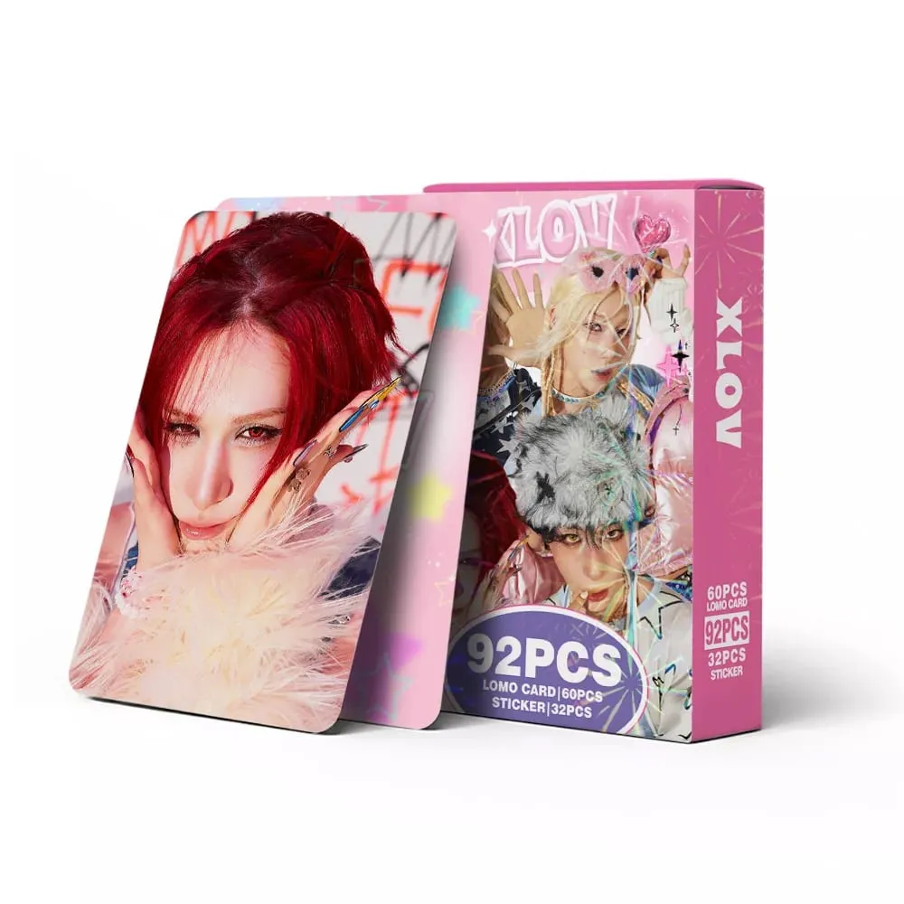 92Pcs/Set Idol XLOV New Mini 2 Album I God Periphery Lomo Cards And Stickers Postcards WUMUTI RUI HARU HYUN Fans Gift Collection — image 6