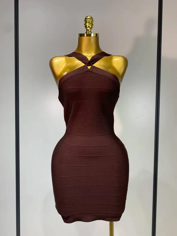 Women Sexy Backless Pink Bodycon Mini Bandage Dresses Elegant Evening Party Luxury Birthday Nightclub Cocktail Prom Gown — image 8