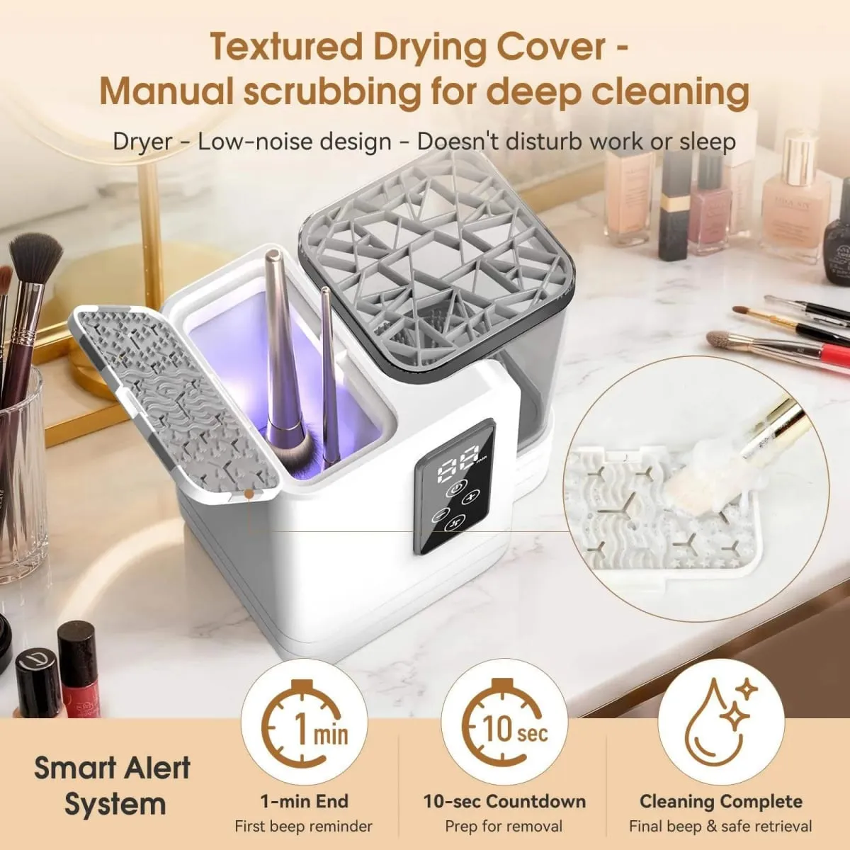 5 IN 1 Electric Makeup Brush Cleaner Machine With Makeup Brush Dryer Mulitfunctional Automatic Cosmetic Brushes Cleaner Tool — image 2