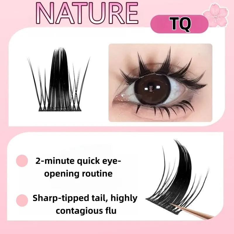 Doll & Cat Eye Style Cluster Eyelash Extensions Reusable Beginner-Friendly Large Capacity Natural Look