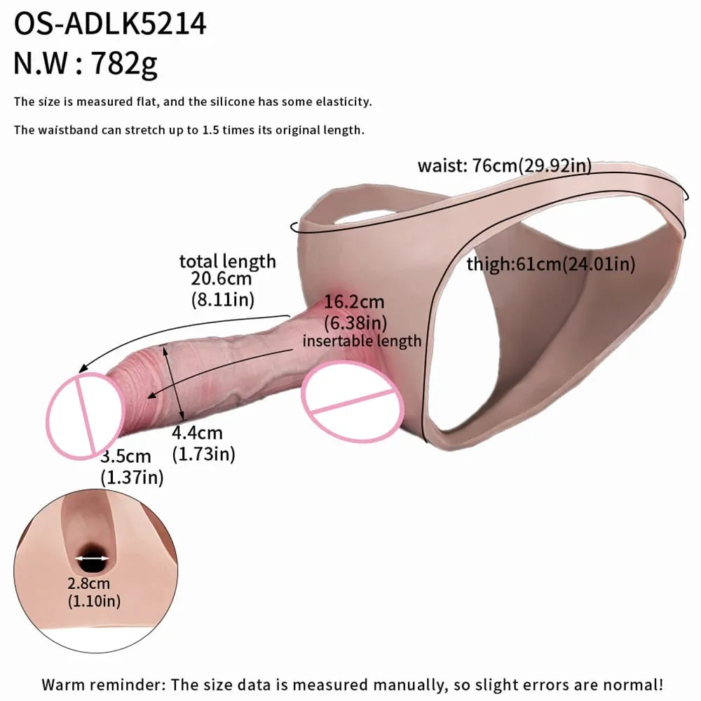 High Waist Realistic Penis Sleeve насадка на член Strap On Hollow Dildo Panties Silicone Dick Extender Sex Toy For Men