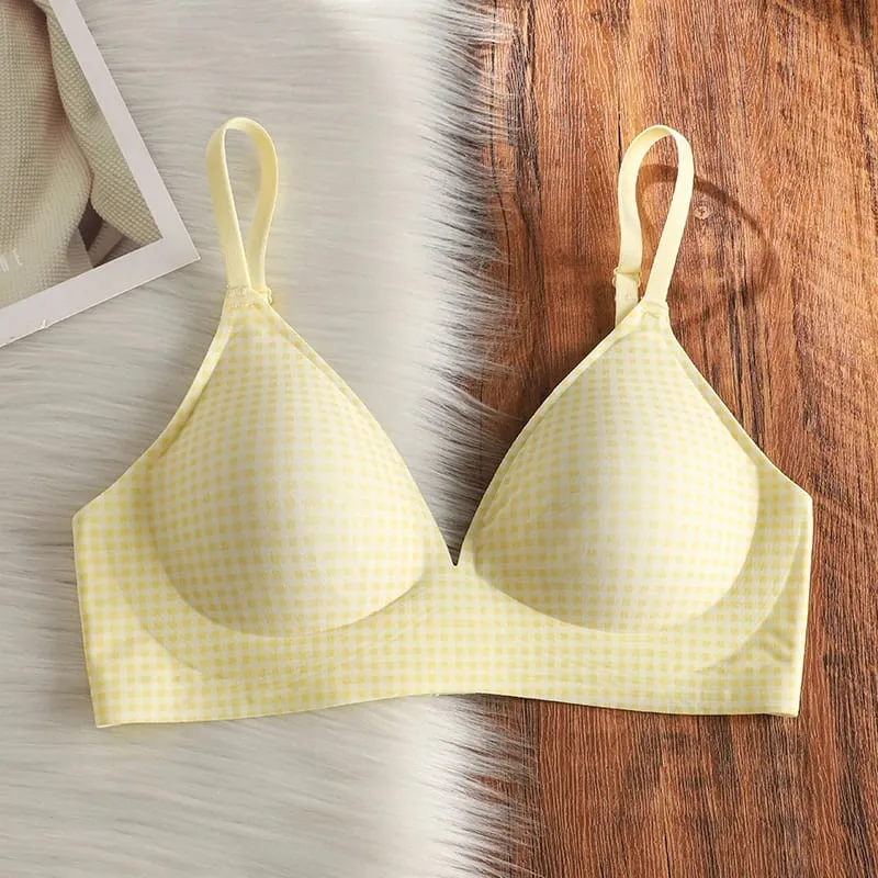 Elegant Seamless Bralette Small Bust Gathering Anti-Sagging Manipis Adjustable Straps Wirefree Comfort Fit UK Light Support Bra Set — image 9