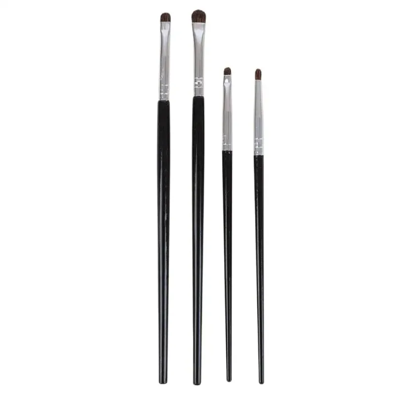 4Pcs Detail Eye Makeup Brush Set Soft Bristle Eyebrow Eyeliner Smudge Brushes for Eyeshadow Lying Silkworm/Brow Cosmetic Tools