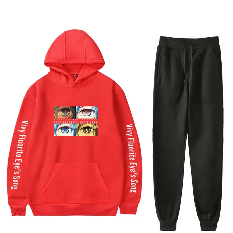 Harajuku Comfortable Vivy Fluorite Eye's Song Print Sweatshirt Sweatpants Hoodies+ Trousers Suit Boys/Girls 2 Piece Set Clothes — image 32