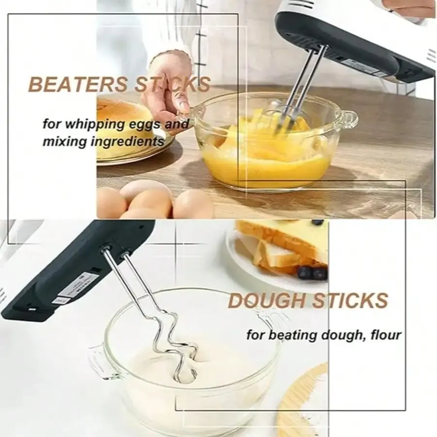 Electric Handheld Egg Beater Stand Mixer Small Automatic Cream Whipping Machine For Home Baking 5 Speed Settings Electric Egg Beater For Home Use Handheld Electric Egg Beater.