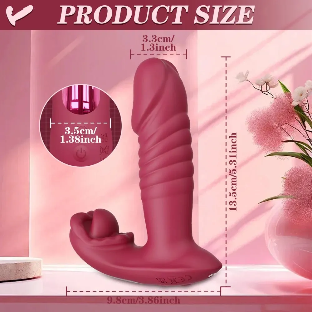 Thrusting Dildo Wearable Vibrator Sex Toys for Women - Vibrating Panties Egg APP Remote Control G Spot Clitoral Tongue Vibrators — image 6
