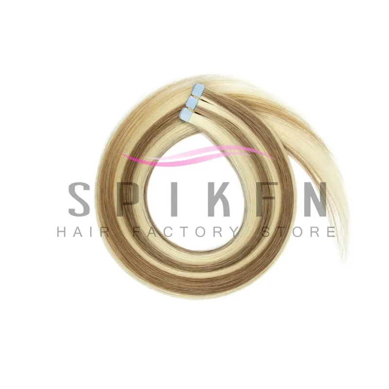 12"-20" Mini Tape Hair Extensions Machine Remy Skin Weft Adhesive Tape In Human Hair Natural Black Brown Blonde Straight 10pcs — image 16