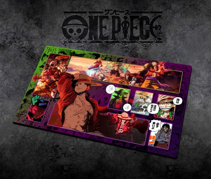 60*35cm Anime One Piece OPCG GAME Card Siri Komik PlayMat Empat Maharaja Baharu Mengajar Shankusu Buggy Luffy Mainan Koleksi Helikopter — image 16