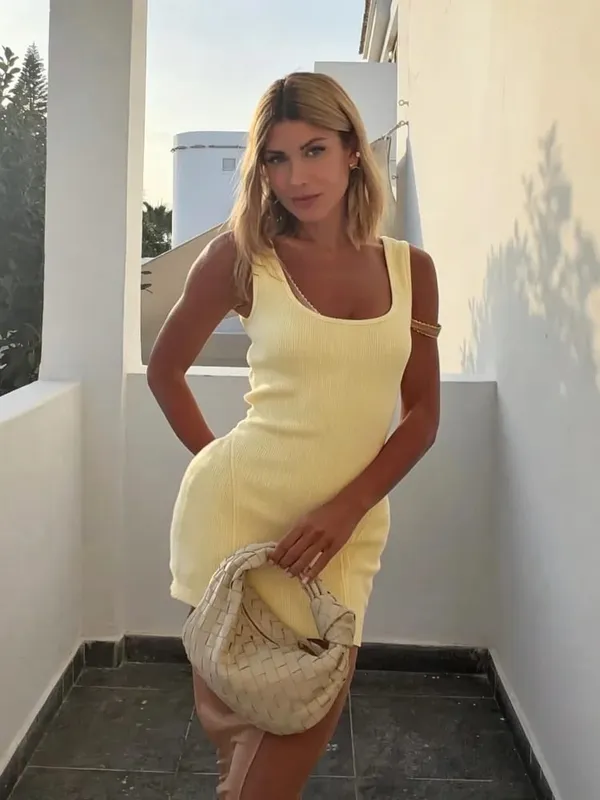 Solid Knit U Neck Mesh Mini Dress Women Chic Sleeveless Ribbed Tank Minimalist Slim Short Dresses Lady Club 2026 Arrival Gown — image 10