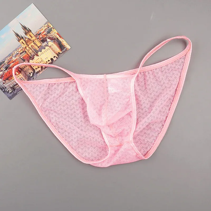Ultra Thin Strap Mesh Nylon Briefs for Men Bulge Pouch Low Rise Breathable Male Underwear Sexy Plus Size Panties S-XL — image 9