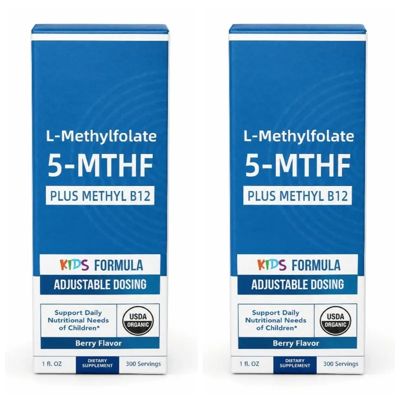 Kids L-Methylfolate 5-MTHF Drops with Methyl B12 Organic Berry Flavor Liquid Folate Supplement for Children Vegan Formula 30ml — image 8