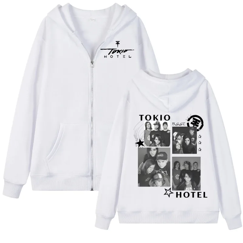 Tokio Hotel Arena Tour 2026 Graphic Zipper Hoodie Rock Fashion Vintage Zip Up Pullovers Men Women Casual Long Sleeve Sweatshirts — image 4