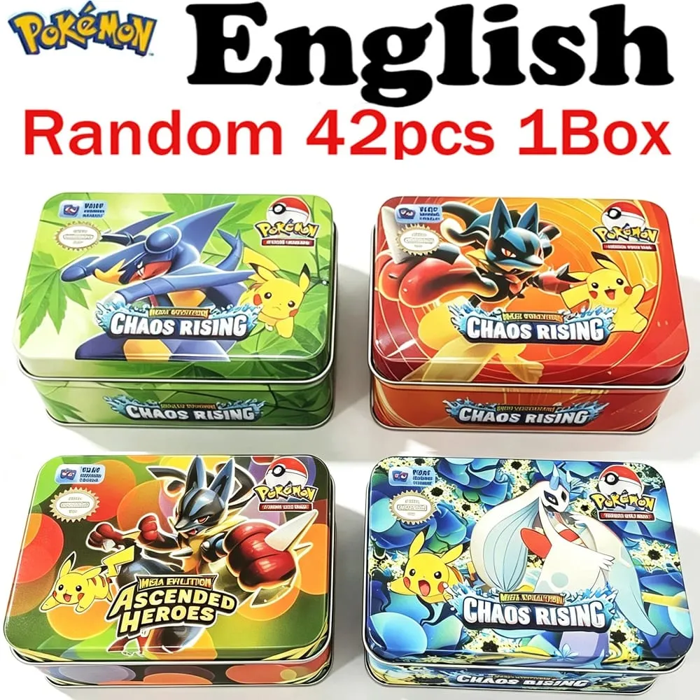 42pcs Pokémon Cards Battle Toys Lost Origin Pokémon Box with Anime Bank Pokémon Game Cards MEGA EVOLUTION for Childre — image 1