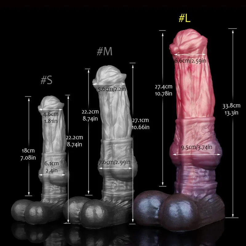 3 size S M L Colorful Large Long Silicone Fantasy Horse Dildo With Suction Cup Anal Dildo Penis Sex Toys for Women Men — image 20