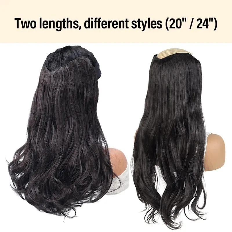 Easy Clip-In V-Wig Piece 20" or 24" Wavy Synthetic Hair Extension Adds Length & Fullness in Seconds — image 3