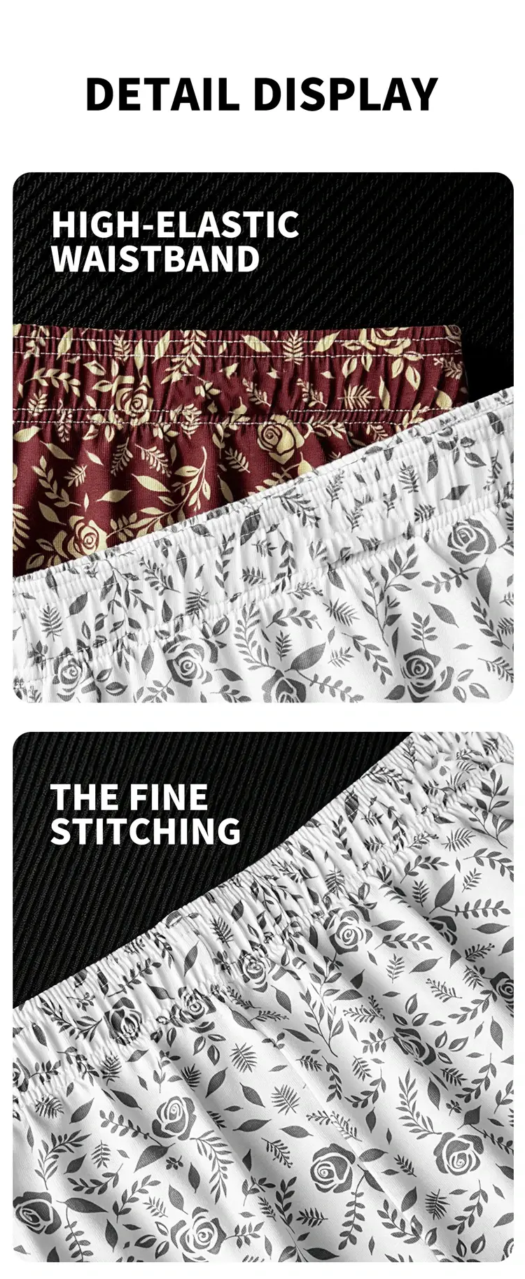 MiiOW 3/4/6 Stücke Baumwolle Atmungsaktive Männer Unterwäsche Boxer Rose Print Mann Unterhose Hautfreundliche Weichheit Herren Höschen Boxer Briefs — image 3
