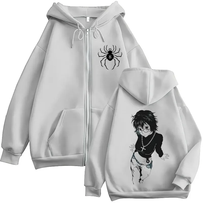 Anime Hunter X Hunter Shizuku Phantom Troupe Zipper Hoodies Men's Women Clothing Casual Zip Up Hooded Sweatshirts Jackets Coat — image 7