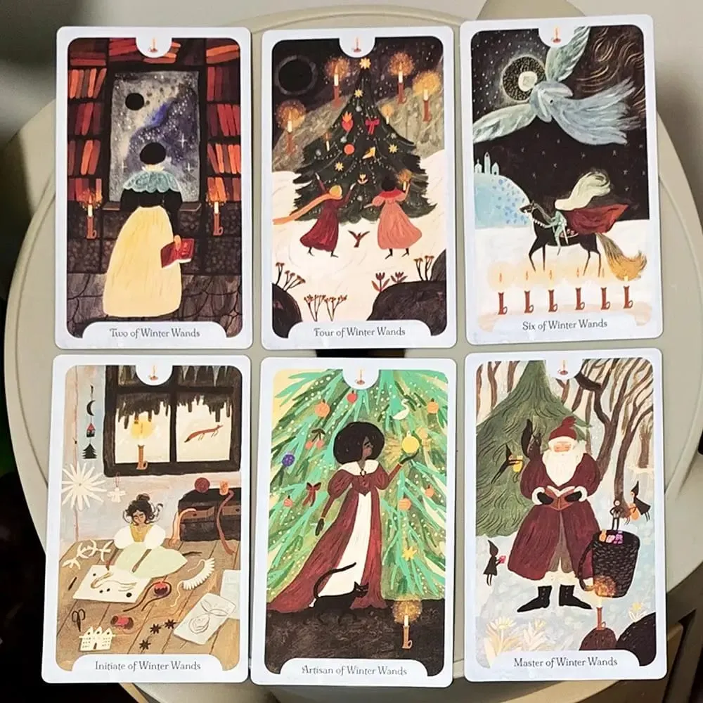 Seasons of The Witch: Winter Tarot Deck 12*7cm A Journey Through Yule and Imbolc 78 Cards Printed on Double-embossed Cardstock — image 4