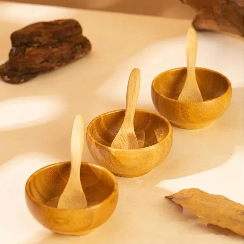 5/10/30/50pcs Bamboo DIY Face Mask Mixing Bowl with Spoon Aromatherapy Bowl Set Massage Oil Face Care Makeup Tool Kits — image 5