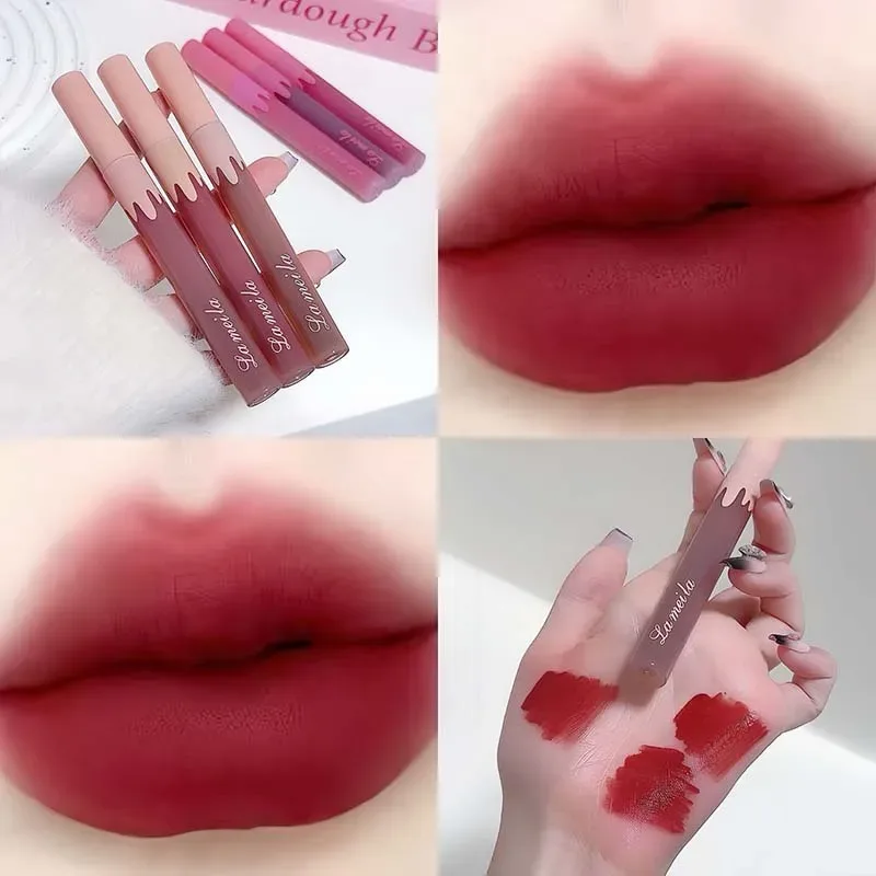 6color Velvet Matte Lip Gloss Waterproof Non Stick Cup Silky Matte Hawthorn Red Lipgloss Sexy Lip Makeup Cheap Lipstick Cosmetic — image 7