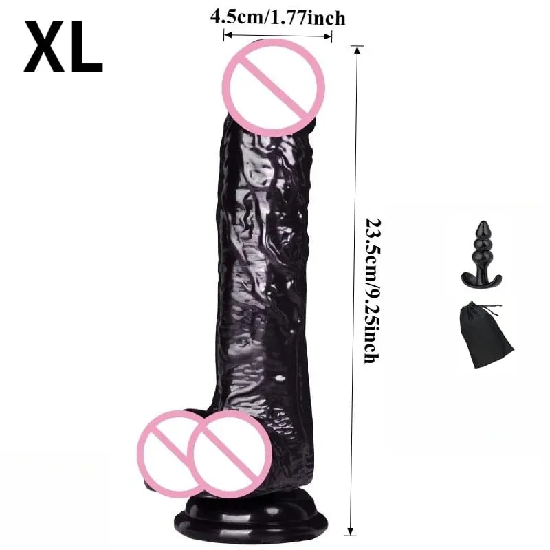 Impermeabile Realistico Nero Dildo Masturbatori Anal Gay Morbido Clitoride Massaggiatore Vaginale Pene Ventosa Cazzo Giocattoli Del Sesso per Le Donne — image 8