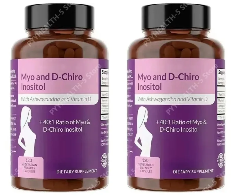 40:1 Myo-Inositol- und D-Chiro-Inositol-Kapseln Vitamin D3 Ashwagandha 120 Stück tägliche Wellness-Ergänzung — image 8