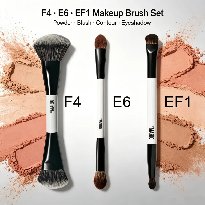 Soft Fiber Hair Cosmetic Brush Set - F1-F4 E1-E6 Series Makeup Brushes for Highlight Blush Ambient Glow - Premium Quality — image 10