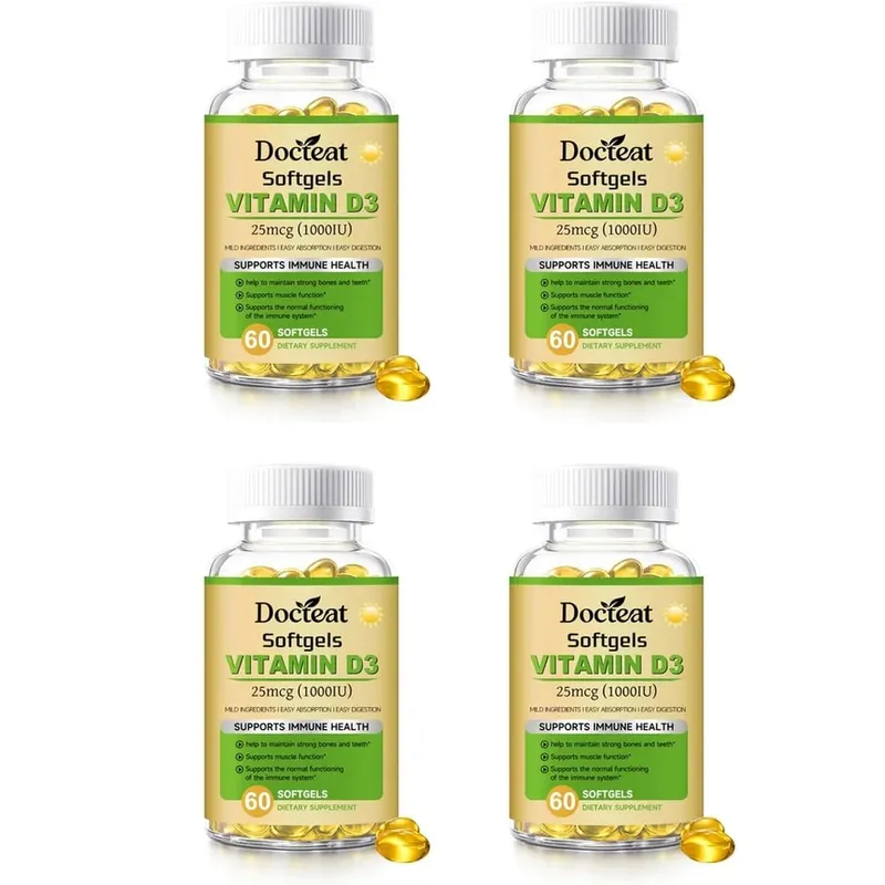 Docteat Vitamin D3 Softgels Supports Immune Health Helps Maintain Bones and Teeth for Adult Daily Requirement 60 Softgels — image 10