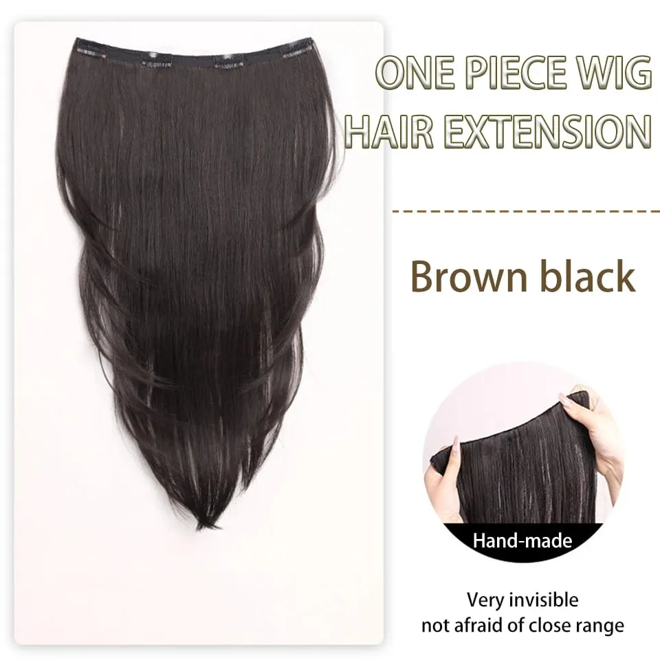 Synthetic High-layer Inward Curl Wig Extensions One-Piece Ultra-thin Invisible Hair Extension For Girl Party Halloween Christmas — image 9