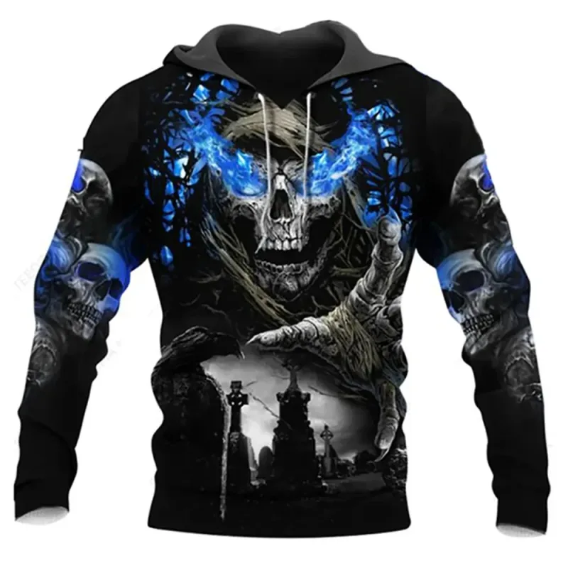 Vintage Skull 3D Print Hoodie Men/Women Casual Fashion Hoodies 2026 Pullover Sweatshirts Oversized Unisex Men Coat — image 13