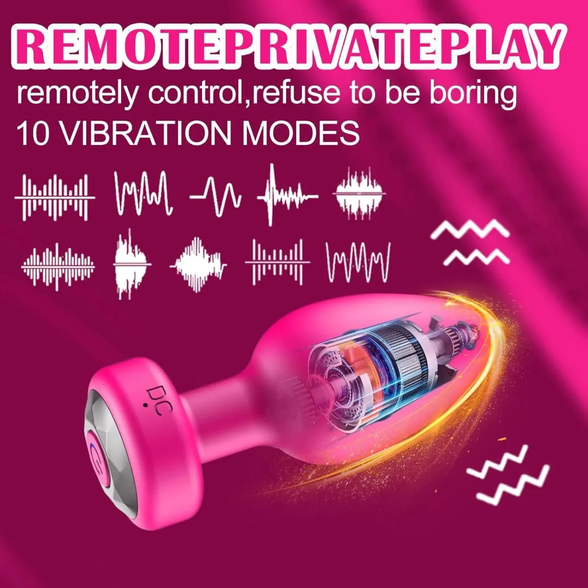 Vibrating Silicone Anal Plug Adult Sex Toy With 10 Vibration Modes Male Toy Game Prostate Massager Remote Control Or App Aode — image 2
