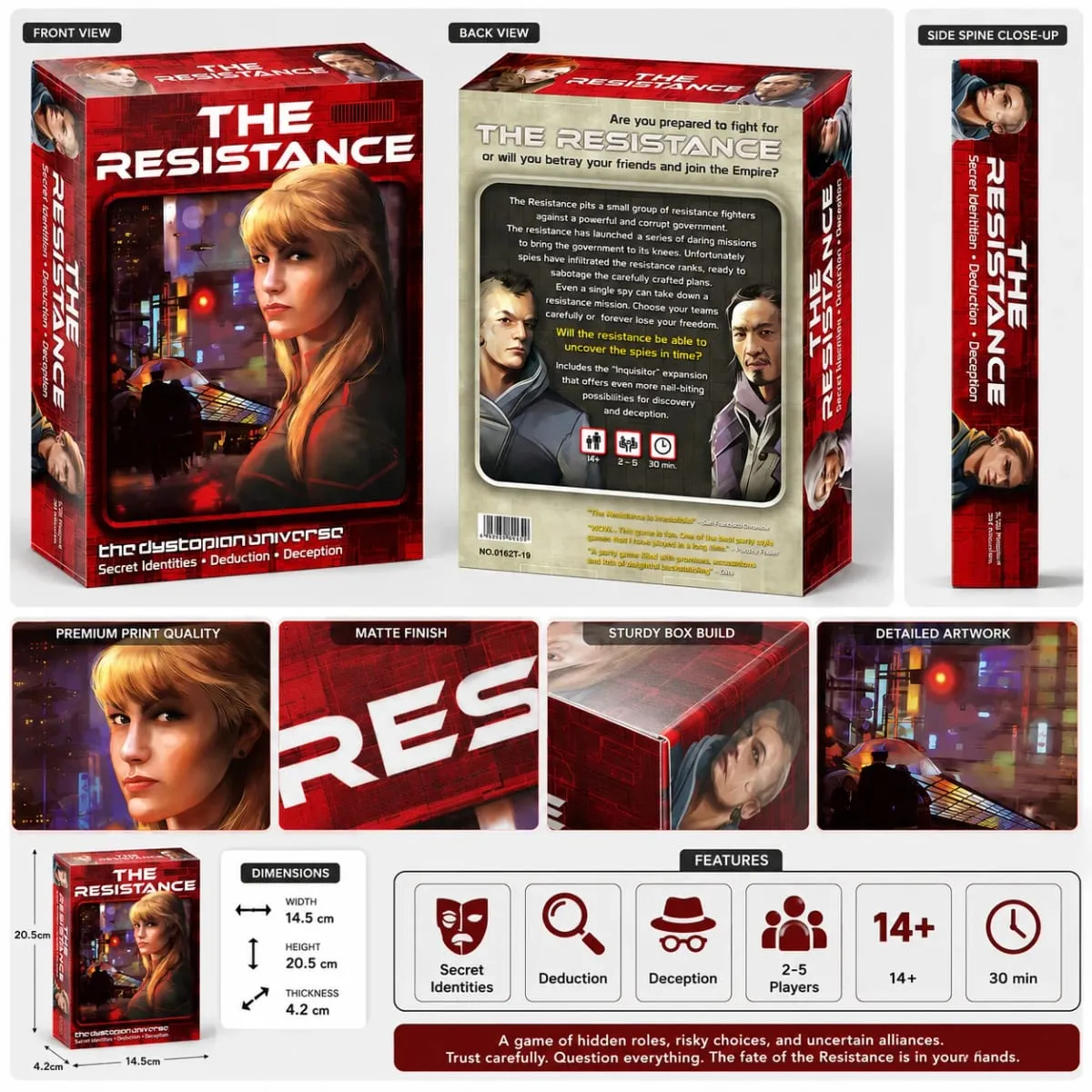 The Resistance Dystopian Social Deduction Card Game Secret Identity Strategy Party Teens Adults English Version — image 3
