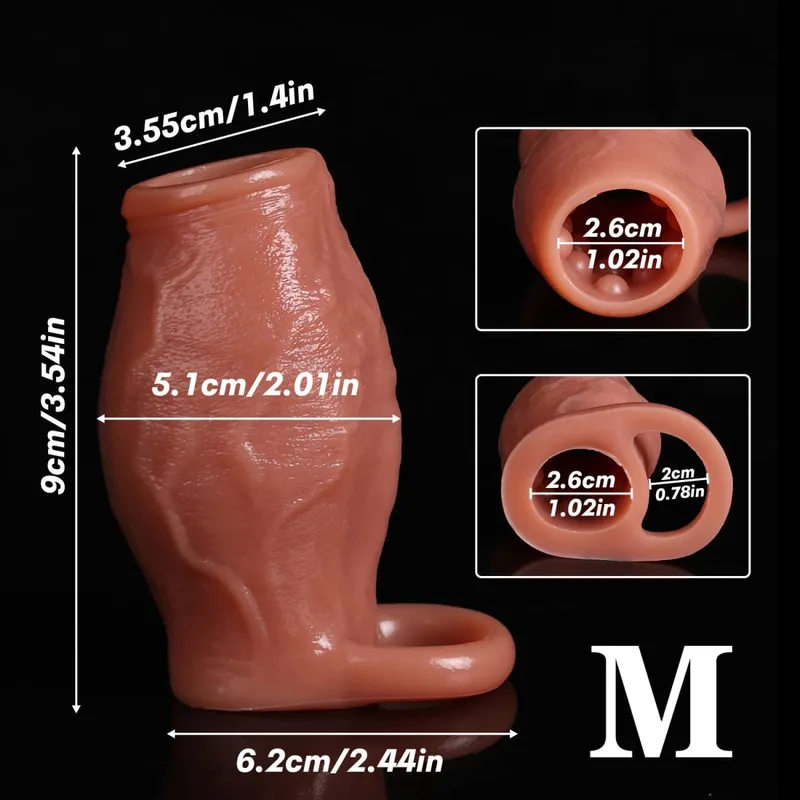 Penis Sleeve Cock Ring Power Ring Penis Cover Penis Ring for Men Delayed Ejaculation Penis Enlargement Silicone Adult Sex Toys — image 6
