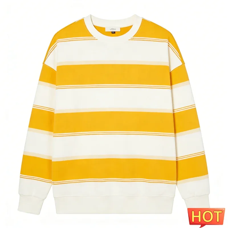 Simple Fashion Striped Pattern Sweatshirts For Men Casual Autumn 3D Printed Long Sleeve Hoodies Loose Daily Wear Basic Pullovers
