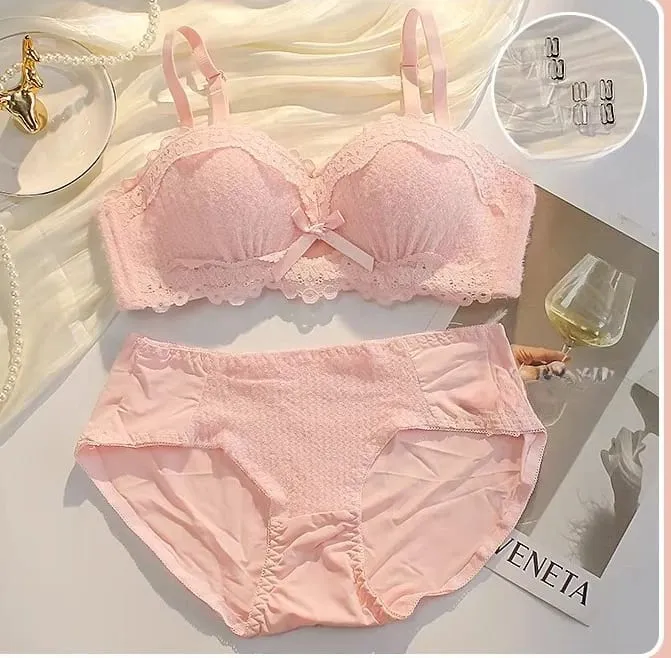 Women Strapless Wireless Bra Anti-Slip Half Cup Small Bust Compression Enhancer Anti-Sag Soft Sexy Lingerie Underwear Set — image 14