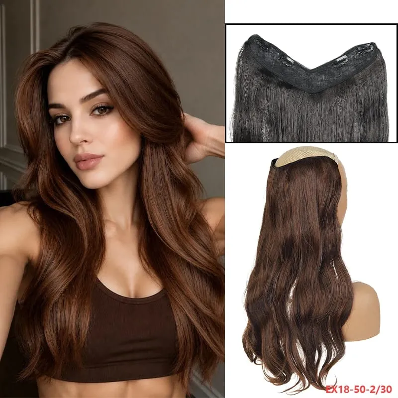 Easy Clip-In V-Wig Piece 20" or 24" Wavy Synthetic Hair Extension Adds Length & Fullness in Seconds — image 9