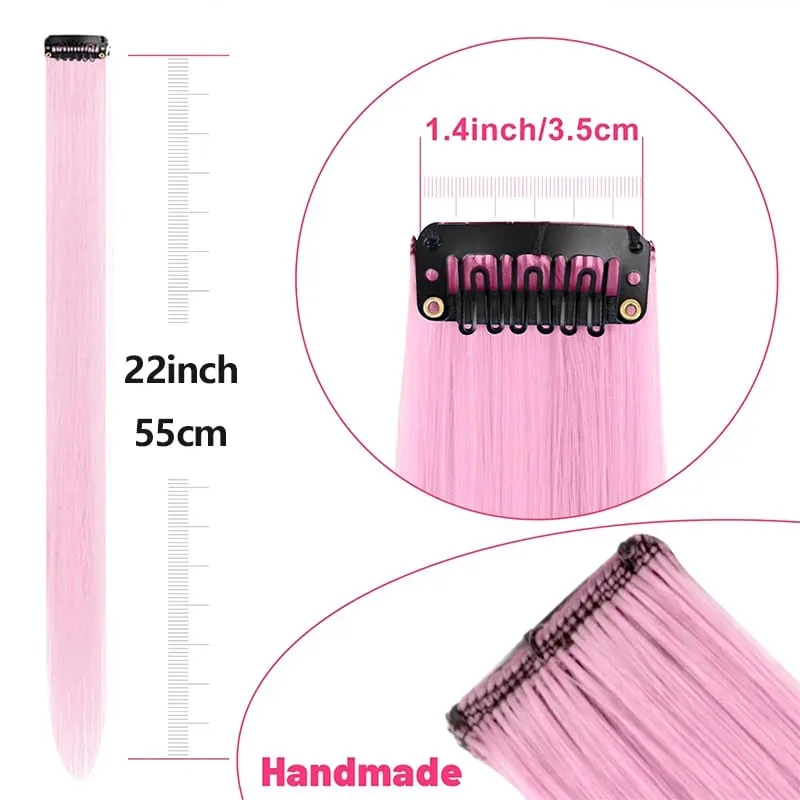 Pick dye wig piece female color hanging ear dye one-piece simulated long straight hair extension piece — image 3