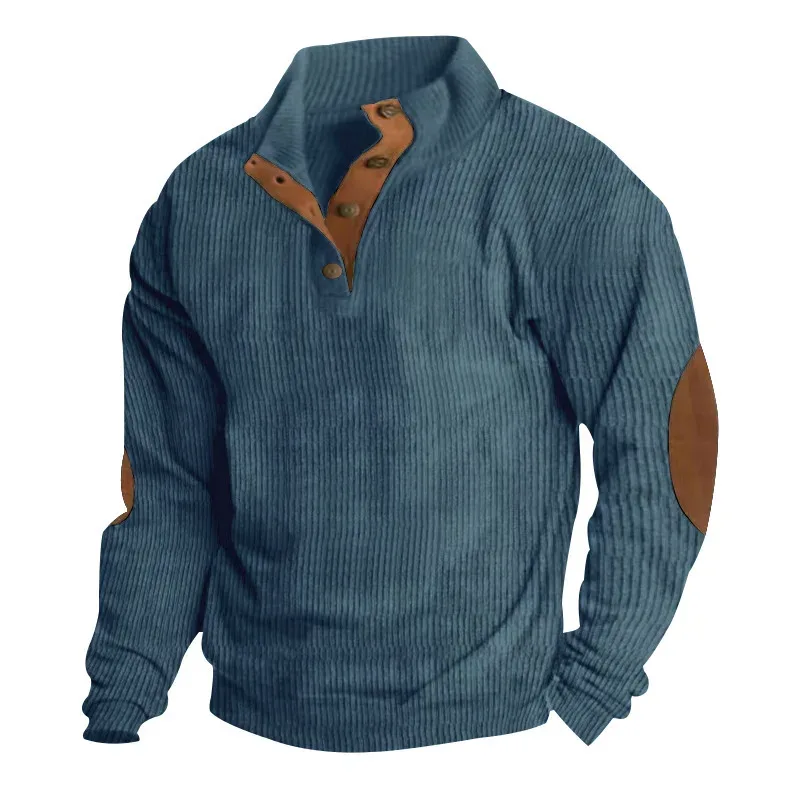 2026 Autumn Winter New Men Corduroy Stand Collar Long Sleeve Jacket Outdoor Casual Sweatshirts — image 12