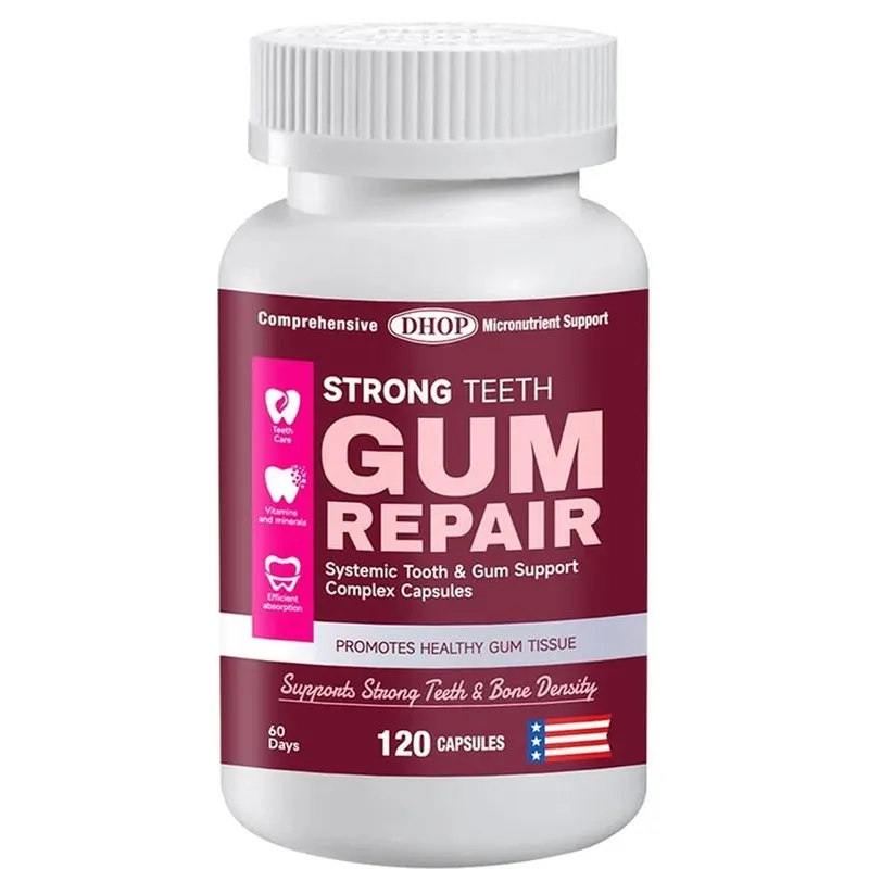 Las cápsulas para dientes fuertes apoyan el esmalte dental y la salud del tejido de las encías con vitamina C, vitamina D3, K2, calcio y zinc, 120 cápsulas — image 8