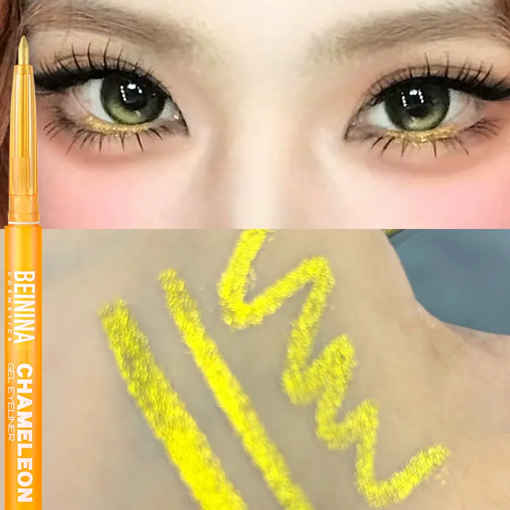 Metallic Chameleon Gold Eyeliner Gel Pen Pearlescent Polarized Glitter Green Inner Eye Liner Shiny Multicolor Soft Eyes Pigment — image 2