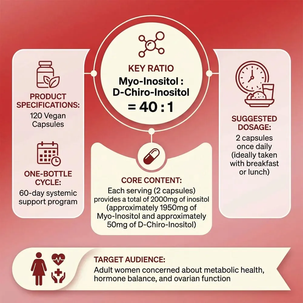 Myo-Inositol & D-Chiro Inositol Supplement for Women (40:1 Ratio Myo Inositol) Hormone Balance & Ovarian Health for Women — image 4