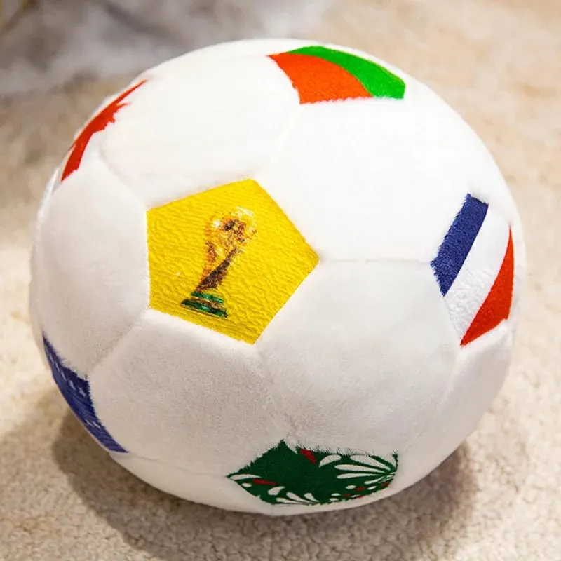 15/20/25cm Lovely Football Plush Dolls Kawaii Ball with Colorful National Flag Stuffed Soft Pillow Soccer Plushie Toy — image 9