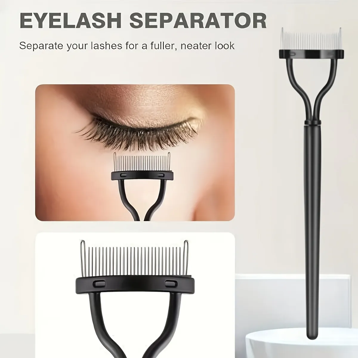 Portable 8-in-1 Eyelash Curler Set with Comb Separator Brushes & Pads. Professional Makeup Tools for Women & Men — image 3