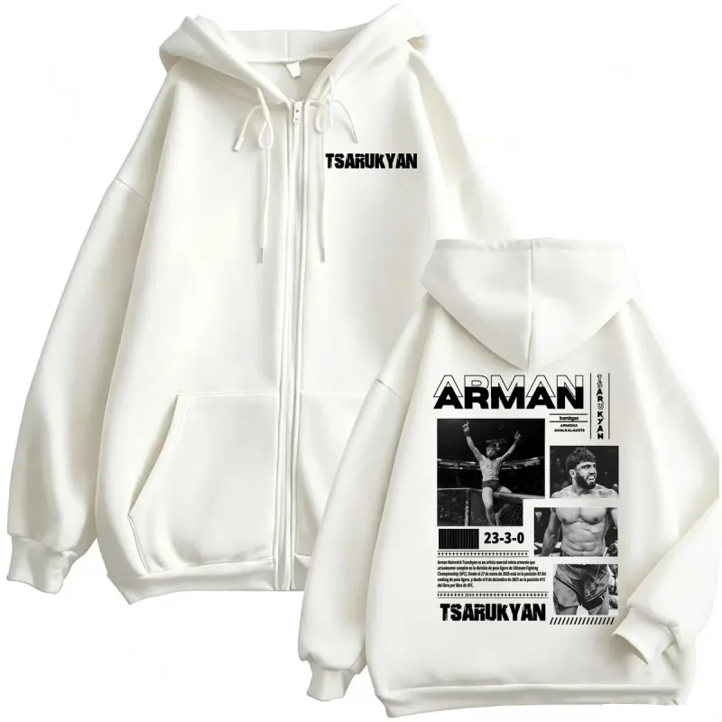 Arman Tsarukyan Ahalkalakets Fan Gifts Sweatshirt Jacket Men's Clothing Classic Zip Up Hoodies Casual Long Sleeve Cardigan Coats