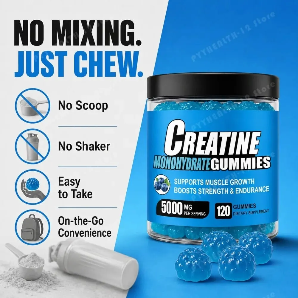 Creatine Monohydrate Gummies 5000mg Per Serving 120 Gummies for Muscle Strength Endurance & Energy Dietary Supplement — image 5