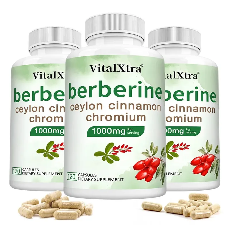 Berberine Capsules with Ceylon Cinnamon & Turmeric Support Heart Health Blood Sugar Liver Function Immune & Digestive Health