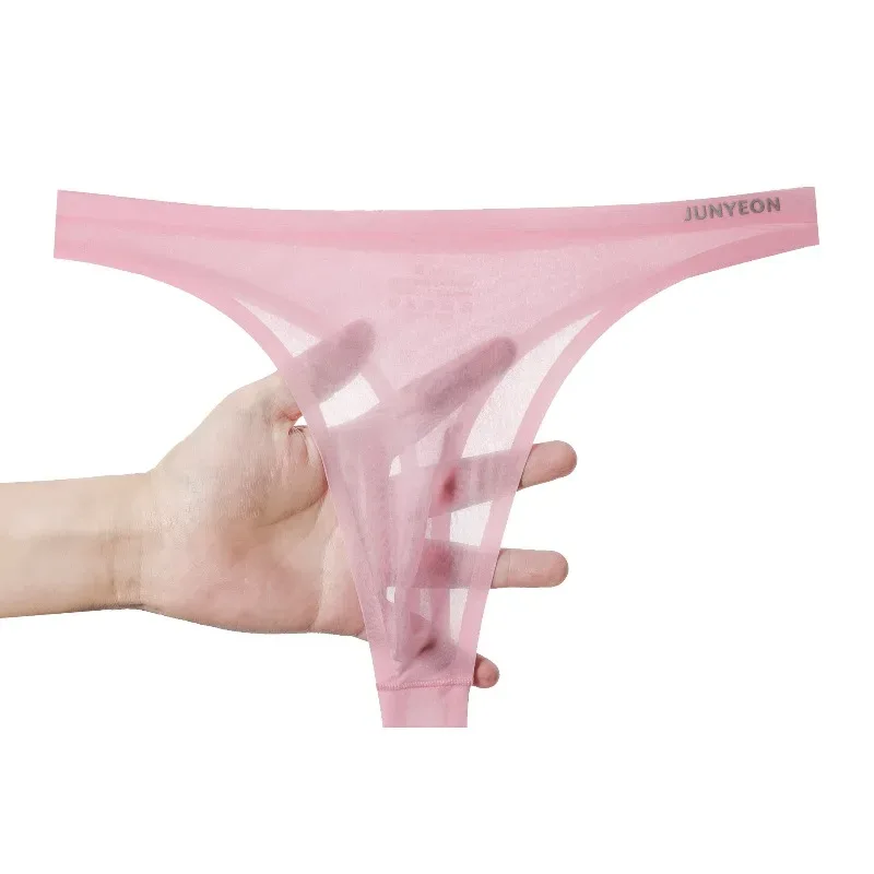 Men's Ice Silk Underwear Summer Ultra-Thin Nude Feel Breathable Seamless Sexy Transparent Underpants Pouch Lingerie Bikini Slip — image 7