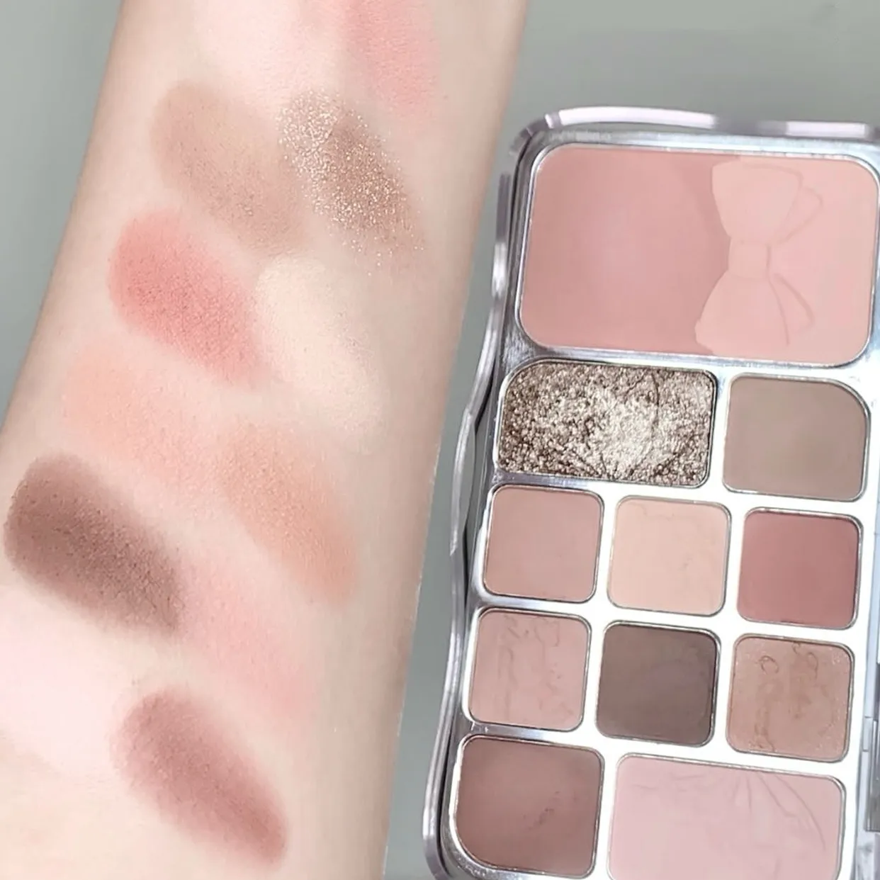 12 Colors Shimmer Matte Eyeshadow Palette Rose Pink Glitter Earth Color Eye Shadow Cosmetics Lasting Waterproof Makeup Palette — image 3